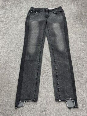 AG Adriano Goldschmied The Pieced Slim Straight Denim Jeans Girls Gray Washed